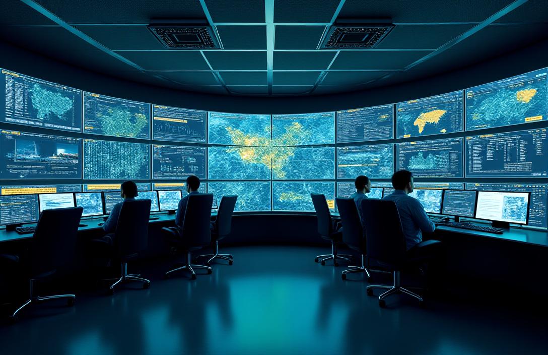 Advanced logistics control center with real-time tracking technology
