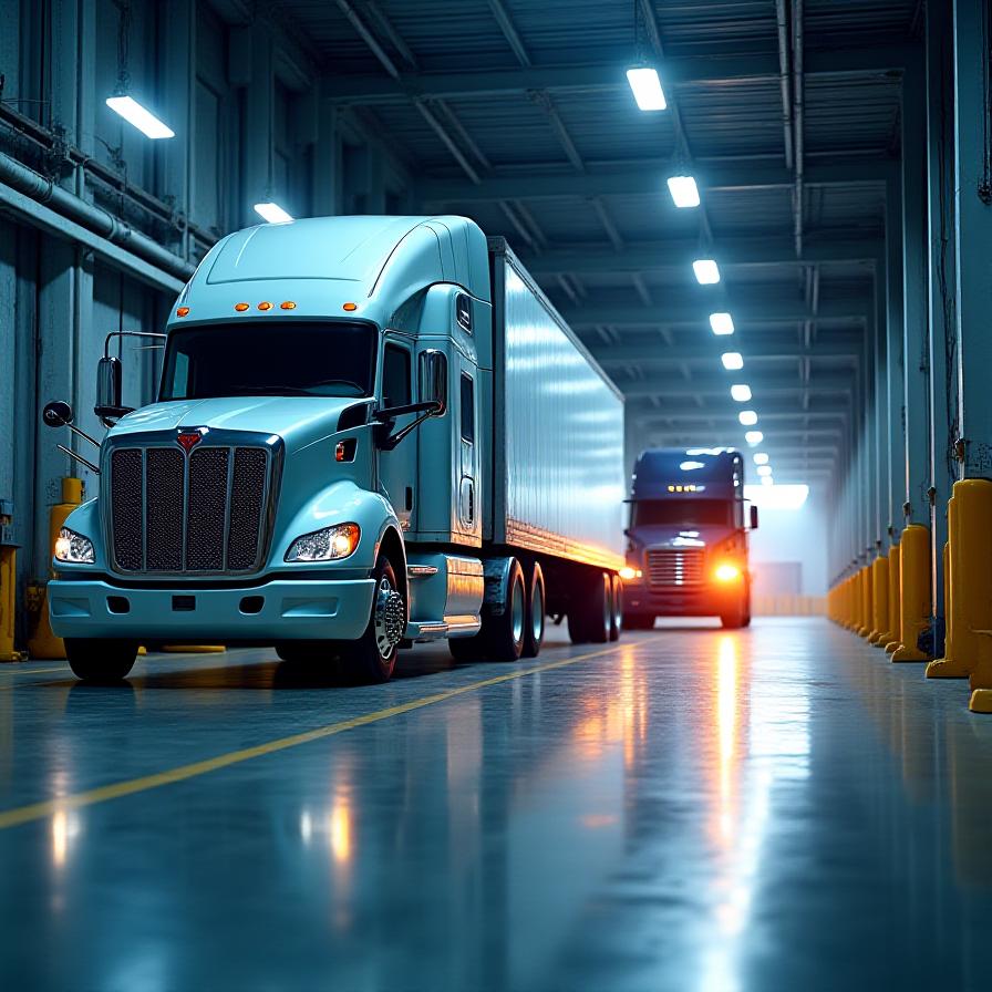 Modern trucking operations at Florida loading dock